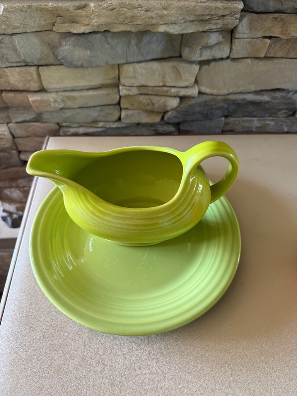 Fiesta chartreuse dinner plate and gravy boat
